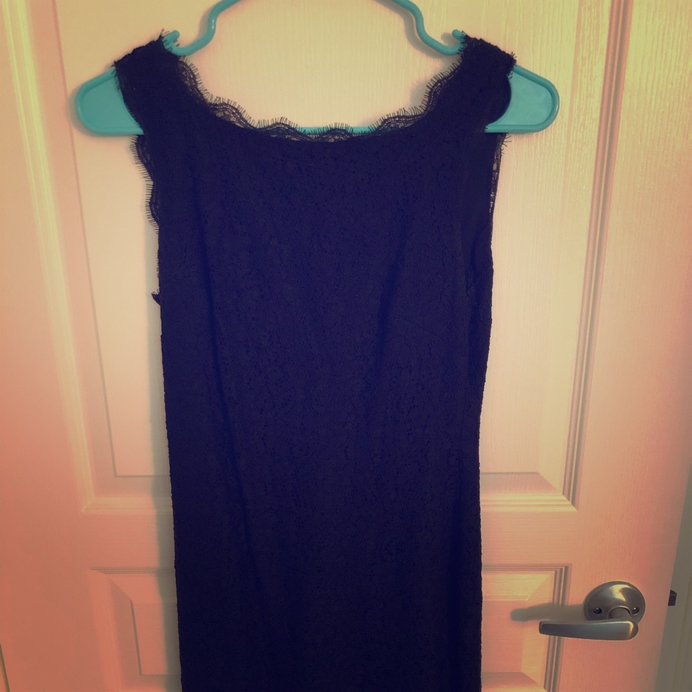 Adriana Papell black lace dress